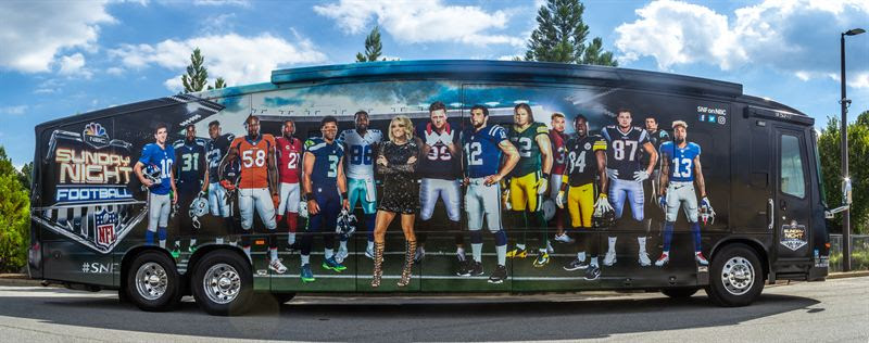 The "Sunday Night Football" bus. (NBC photo)