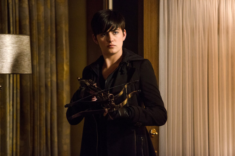 Jacqueline Toboni's Trubel used a crossbow to put an end to Juliette's Hexenbiest. (NBC photo)