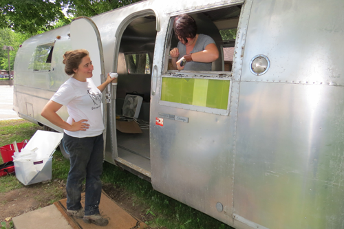 Woodstock's Becky Sellinger oversees modifications to her 1968 Airstream.