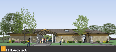 Pictured above are artist renderings of project created by HHL Architects and provided by the New York State Office of Parks, Recreation and Historic Preservation. (Bathhouse front)