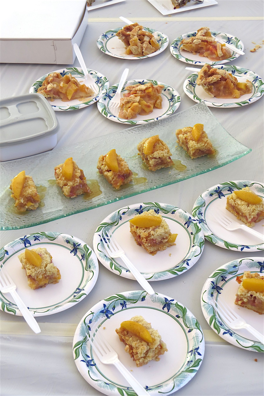 A sampling of peach dishes.