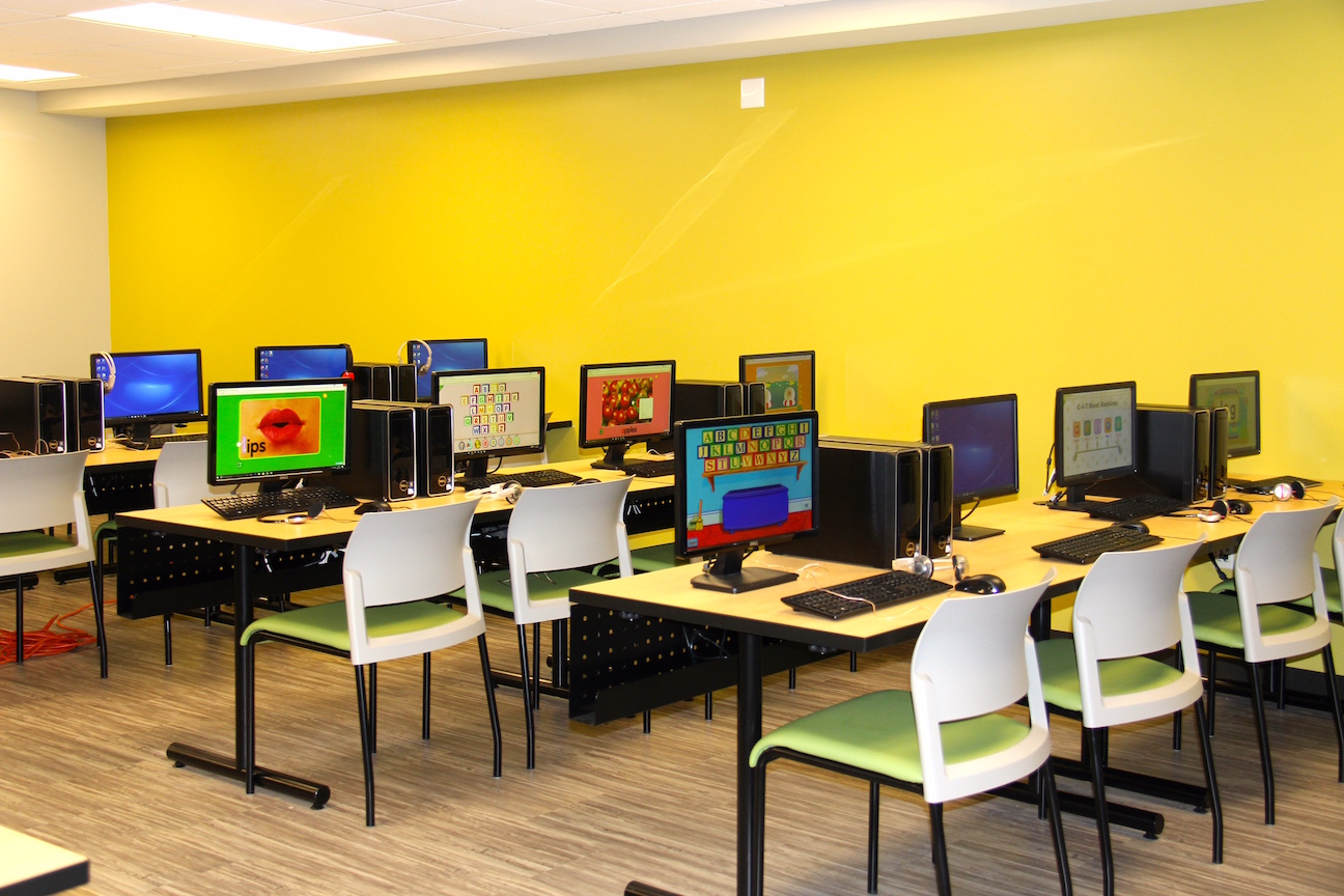 The brand-new, state-of-the-art media center at St. Peter's School.