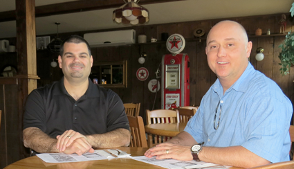 Chuck Barber, left, and Michael J. Burke are the proud new owners of Apple Granny Restaurant in Lewiston.