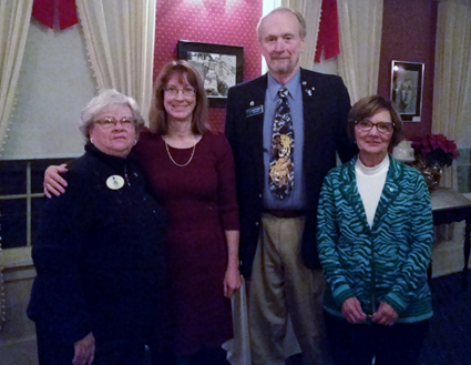 In the photo, from left, are Lions International District Gov. Nancy Luckman, Eileen Cordani, sponsor Ron Craft and Marlene Merrell.
