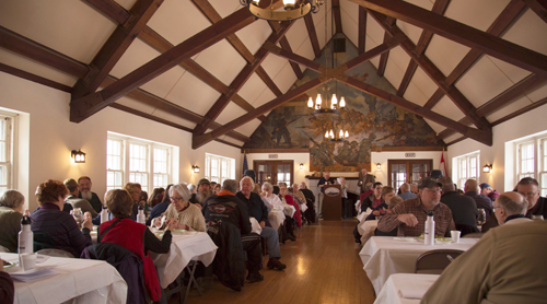 More than 100 volunteers attended the fort's recognition breakfast at the Fort Niagara Officers Club on Saturday, March 5. (Photo by Lee Gugino)