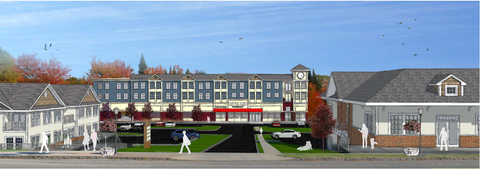 An artist's rendering of Ellicott Development's Lewiston plaza proposal. 