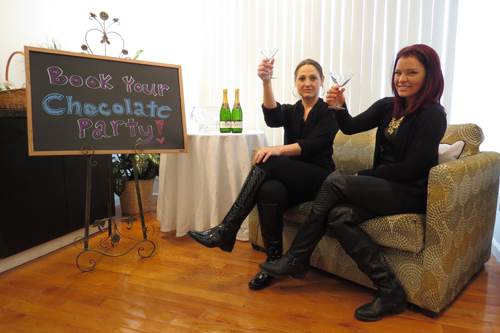 Tuscana Salon & Spa owner Jillian Zaccarella, left, and stylist Bridgit Sherman invite readers to book a chocolate party.