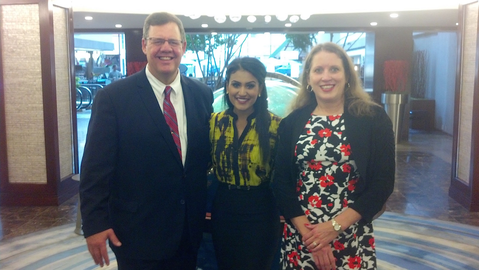Mike and Deb with Miss America 2014 Nina Davuluri, center, whom Deb arranged to have speak at the Twentieth Century Club on behalf of the Erie County Commission on the Status of Women. Davuluri is from Syracuse.