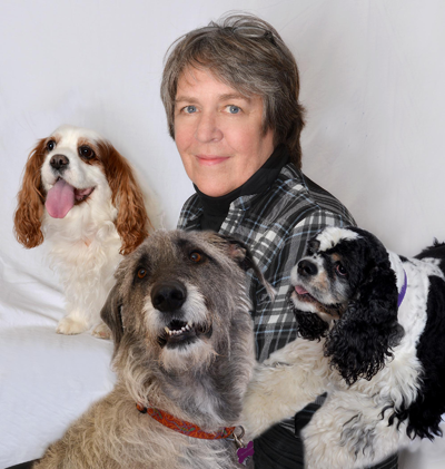 Barbara Carr with her pets (from left): Charlie, Enny and Dibbs.