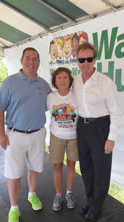 Pictured, from left: Assemblyman Ray Walter, President and CEO of the Food Bank of WNY Marylou Borowiak and Congressman Brian Higgins at the start of Walk Off Hunger.