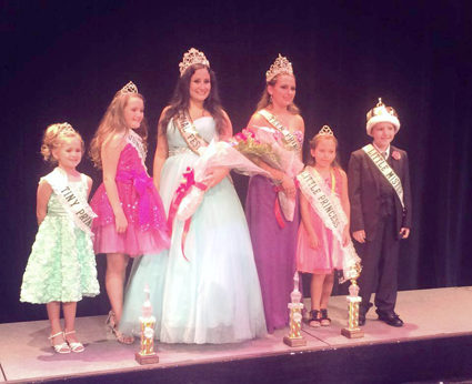 Tiny Princess Peyton Langworthy, Junior Princess Arianna Warriner, Canal Fest Queen Victoria Lyle, Teen Princess Alexis Brock, Little Princess Ella Meierer and Little Mister Anthony Billi are shown at the 2014 Canal Fest pageants. (Contributed photos) 