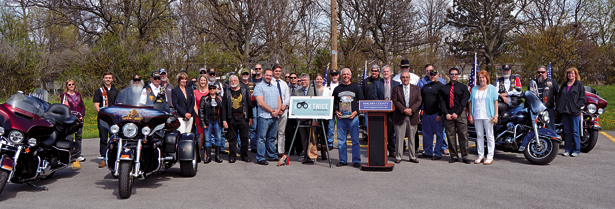 Niagara County officials, motorists and local supporters gather for a group photo during Friday's safety rally.