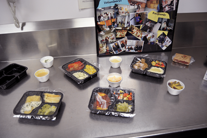 Shown are samples of prepped meals that are delivered to clients.