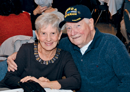 Local veterans and their families attend the dinner.