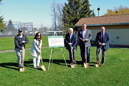 Shown is a symbolic groundbreaking at Fairmount Park by Town of Wheatfield officials.