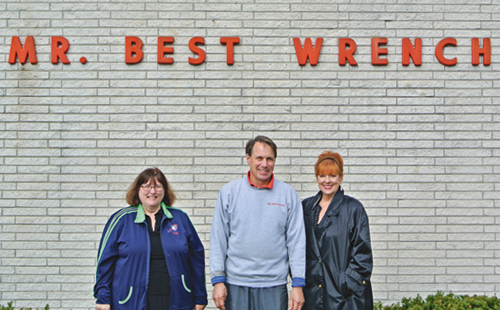 Gold sponsors: Mr. Best Wrench (from left) Fran McMahon, chair of Light Up the Boulevard; Rod Reisdorf, owner of Mr. Best Wrench; and Beverly Kinney, Light up the Boulevard Committee member. 