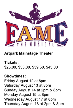 "Fame" schedule (Artpark graphic)