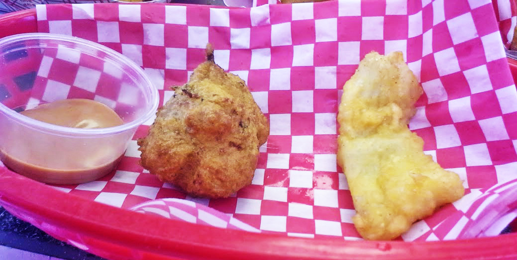 American Family Concession's Conch Fritter ($2) and Walleye Finger ($2)