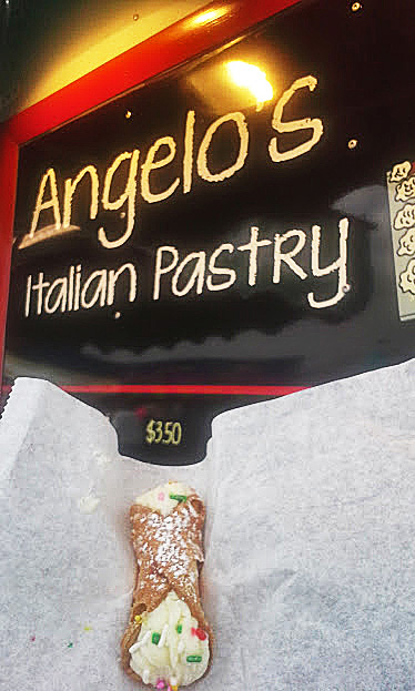 A small bite of Italy from Angelo's Pastry: Angelo's miniature cannoli ($2)