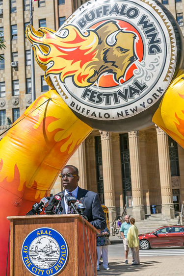 Buffalo Mayor Byron Brown at a Wingfest press conference Tuesday.