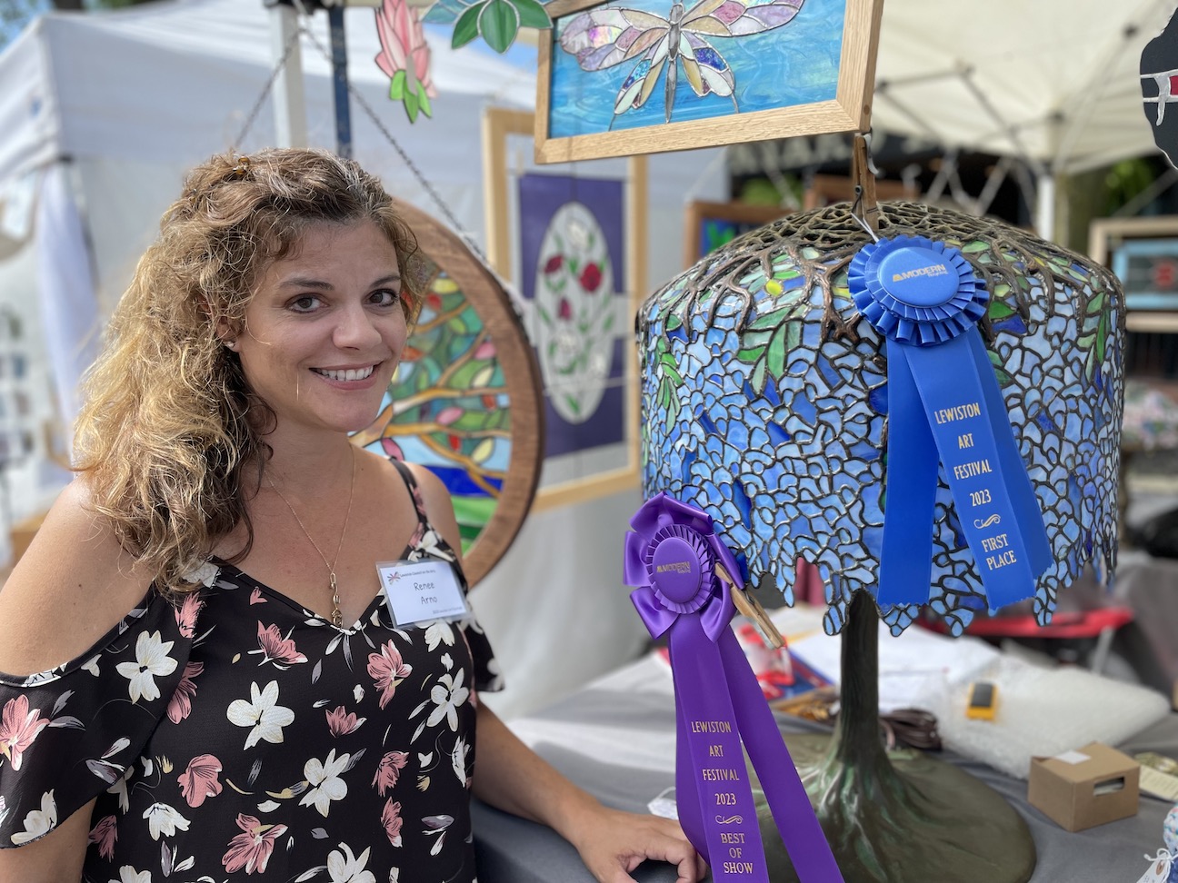 Glass artist Renee Arno won Best in Show at the 57th annual Lewiston Art Festival.