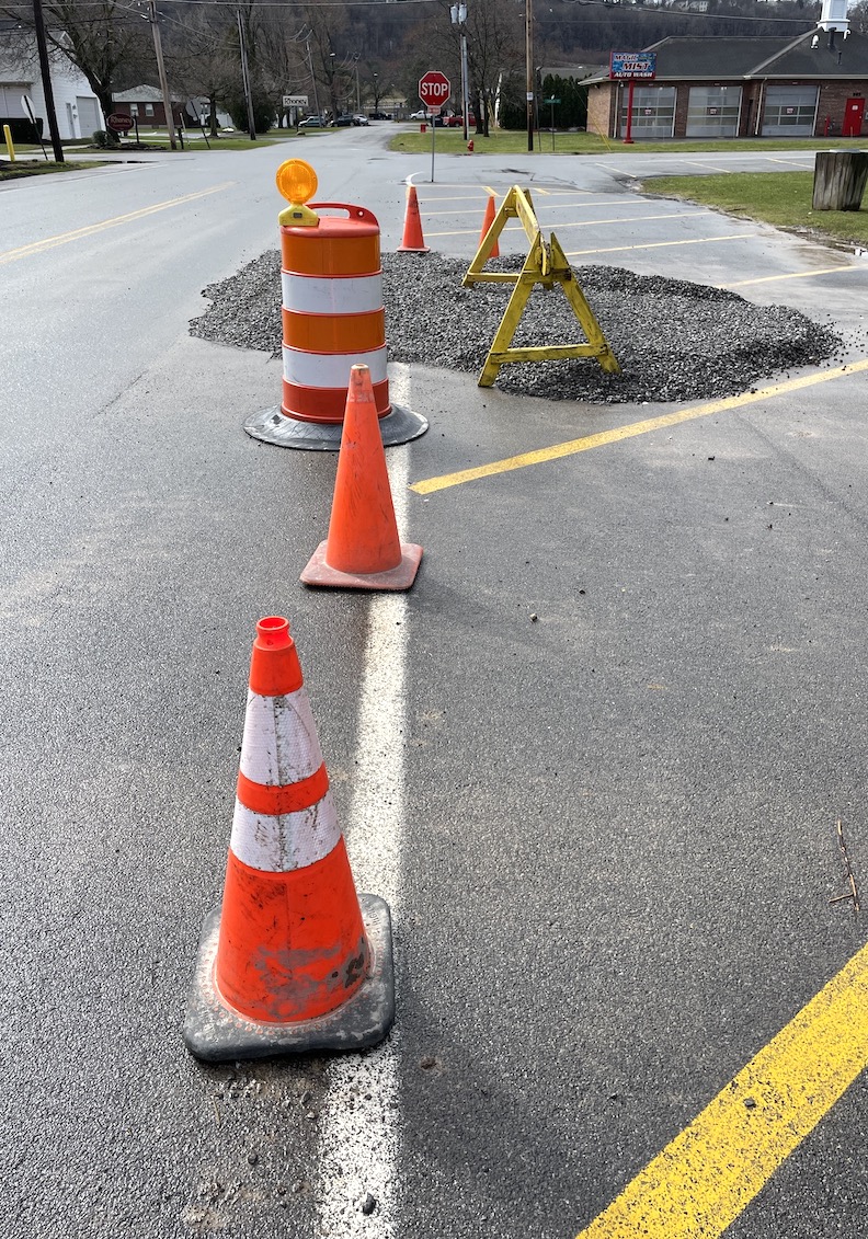 The Village of Lewiston Department of Public Works had to cut into a 12-inch watermain line on South Ninth Street to fix a break on Monday.