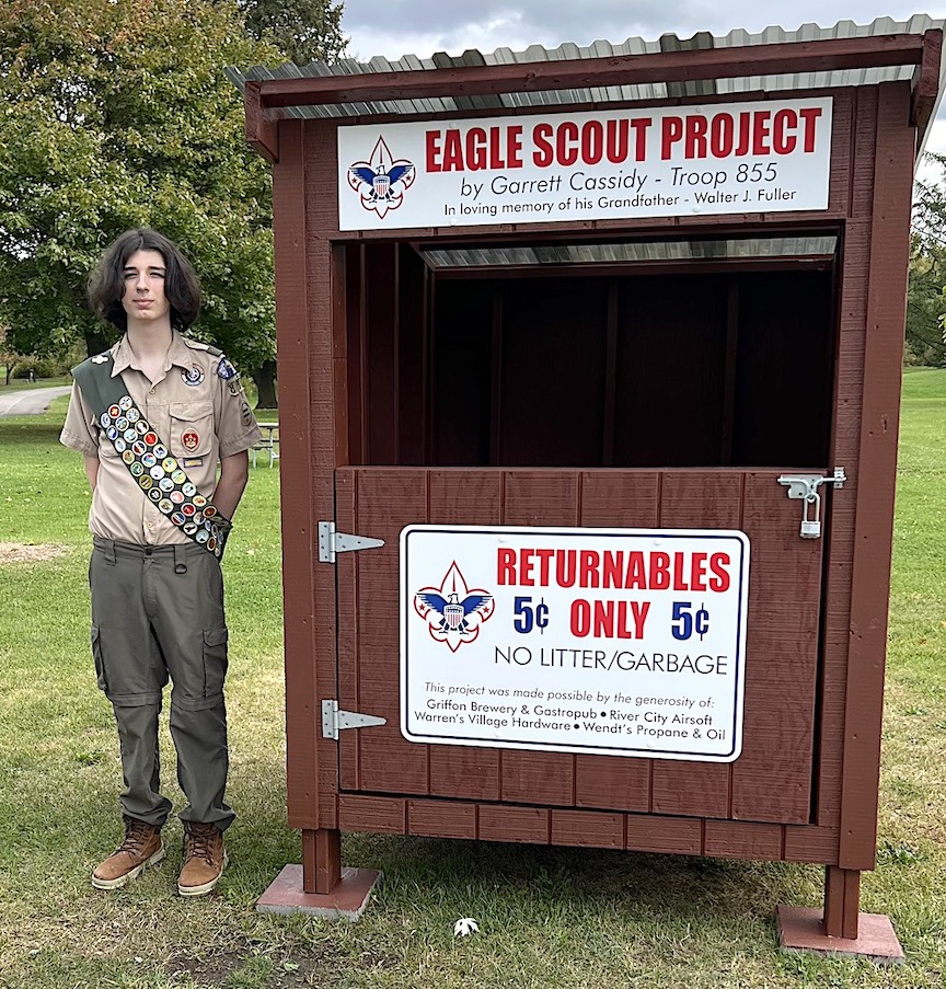 Garrett Cassidy and his Eagle Scout project. (Submitted)