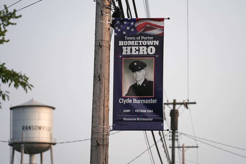 Town of Porter `Hometown Hero` Clyde Burmaster is honored in the hamlet of Ransomville. (Photo by Kevin and Dawn Cobello, K&D Photo and Aerial Imaging)