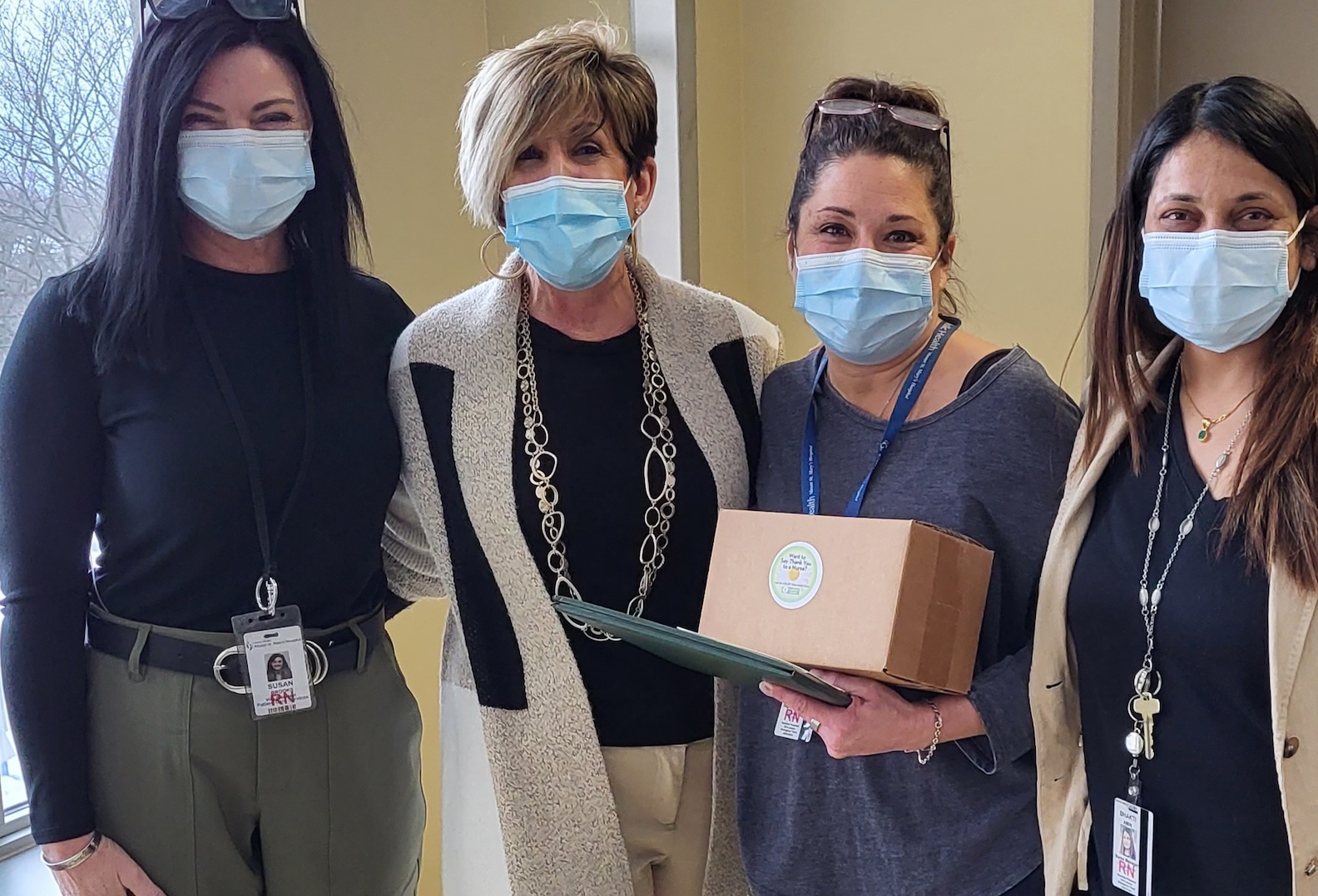 Picture from left: Susan Brooks, vice president of patient care services, CNO; Deb Holliday, director of patient care services; DAISY Award recipient Theresa Schuey; and Bhakti Amin, Clearview nurse manager. (Submitted)
