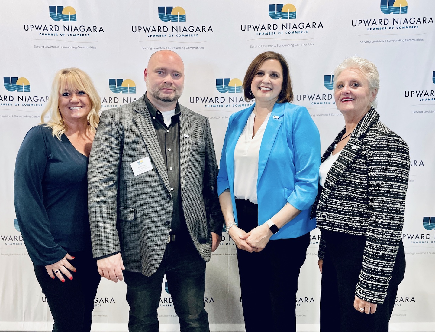 From left, Upward Niagara Chamber of Commerce Board Chairman Matt Villnave is joined by staff members Suzanne Raby, President Jennifer Pauly and Susie Reinhardt.