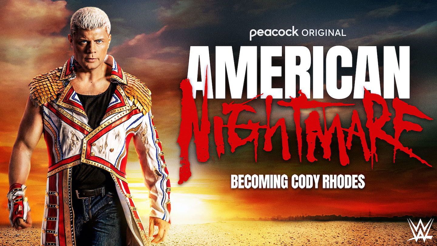 `American Nightmare: Becoming Cody Rhodes` key art courtesy of Peacock.