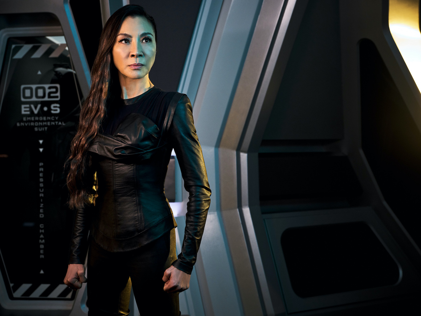 Michelle Yeoh as Georgiou of the CBS All Access series `Star Trek: Discovery.` (Photo credit: James Dimmock/CBS ©2023 CBS Interactive Inc. All rights reserved.)