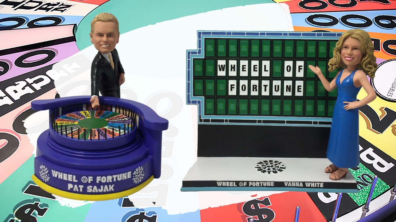 The National Bobblehead Hall of Fame and Museum has unveiled `Wheel of Fortune` Pat Sajak and Vanna White bobbleheads. (Images courtesy of the National Bobblehead Hall of Fame and Museum)