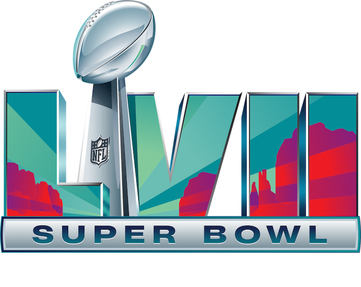 Super Bowl LVII logo ©National Football League. All rights reserved. Courtesy of NFL Communications.