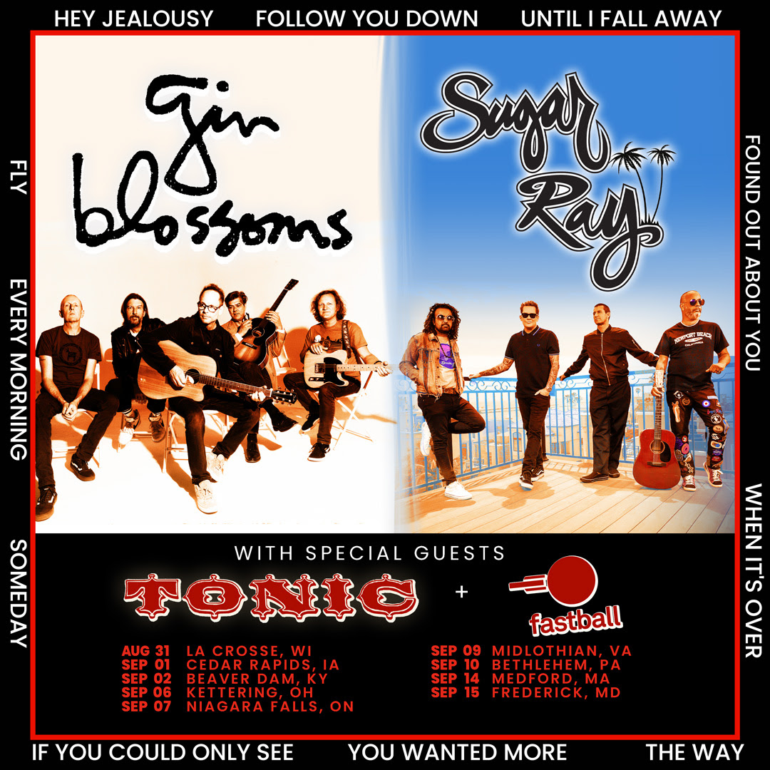 Gin Blossoms, Sugar Ray, Tonic and Fastball will unite for a hit-filled night of music next Thursday at the OLG Stage at Fallsview Casino. (Tour graphic provided by Milestone Publicity)