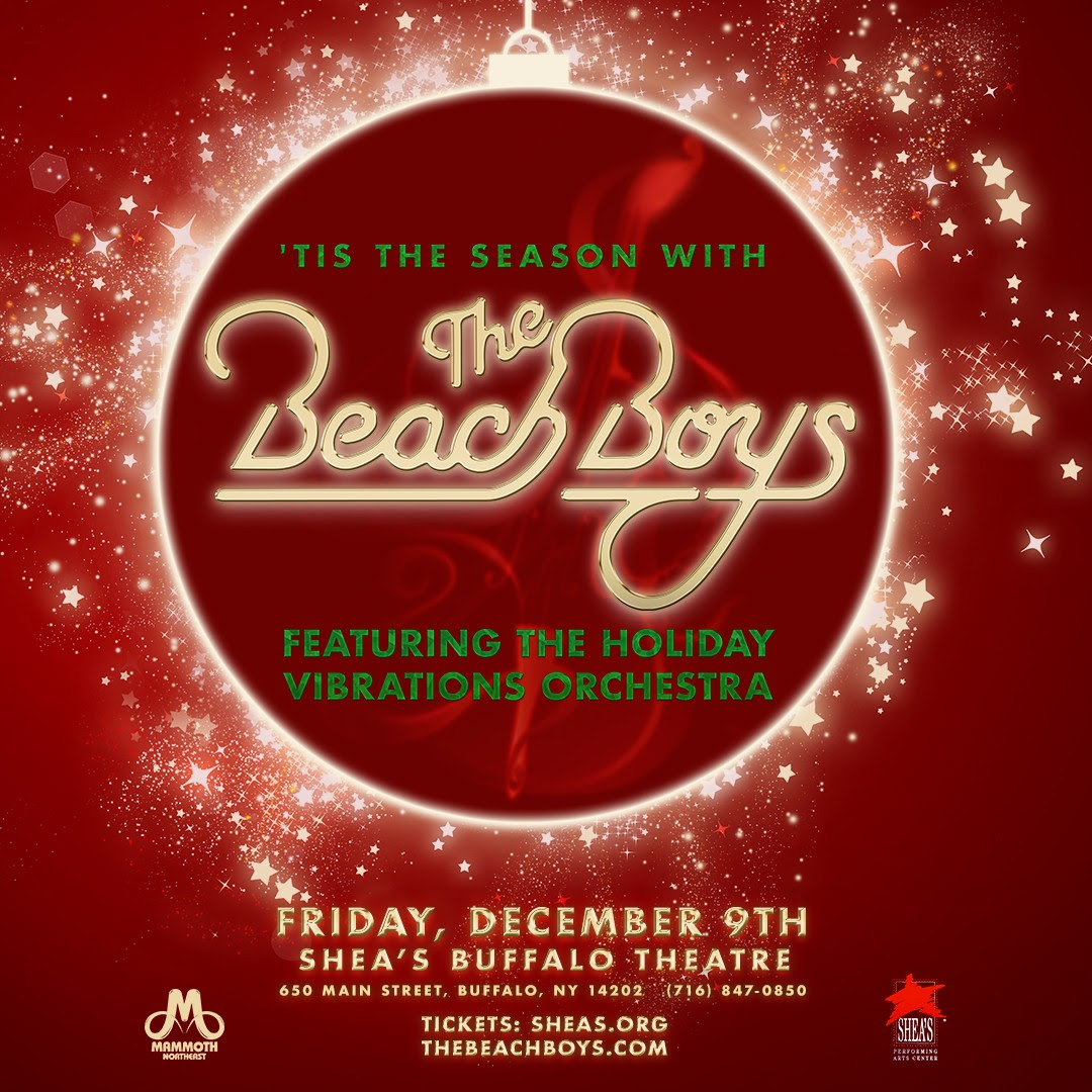 The Beach Boys, `Tis the Season with The Beach Boys featuring The Holiday Vibrations Orchestra` cover art courtesy of Shea's Performing Arts Center