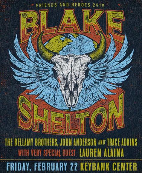 Blake Shelton returns to Buffalo in February. (Image courtesy of KeyBank Center)