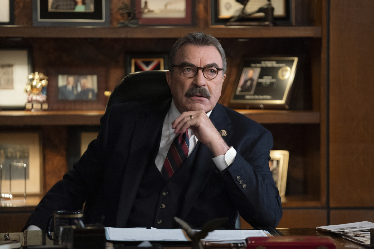 `Triumph Over Trauma`: Amidst a shifting political climate, Frank Reagan (Tom Selleck, pictured) goes head-to-head with City Council Speaker Regina Thomas (Whoopi Goldberg) over protests against police brutality. Also, Jamie Reagan (Will Estes) and his nephew, Joe Hill (Will Hochman), work together to locate Danny Reagan (Donnie Wahlberg) and Maria Baez (Marisa Ramirez) when they go missing while searching for a killer; and Eddie Janko (Vanessa Ray) steps up to help an abrasive woman find her father's body after it was misplaced during the outset of the pandemic, on the 11th season premiere of `Blue Bloods,` Friday, Dec. 4 (10 p.m., ET/PT) on the CBS Television Network. (Photo: Patrick Harbron/CBS ©2020 CBS Broadcasting Inc. All rights reserved.)