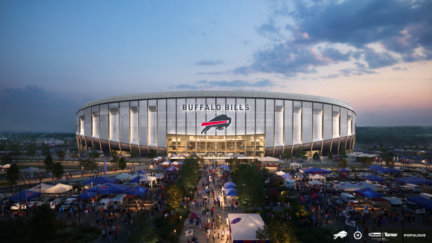 Buffalo Bills stadium renderings designed by the Bills in conjunction with Legends and the architectural firm Populous // provided by the Office of Gov. Kathy Hochul.