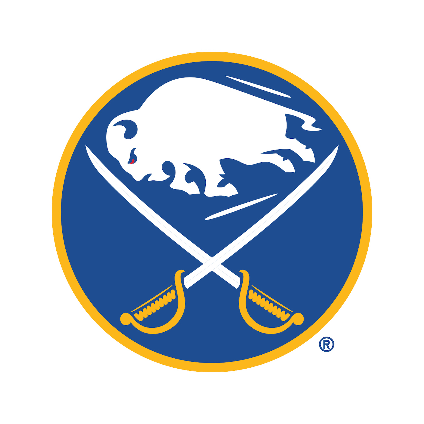 The Buffalo Sabres logo shield is a registered trademark. (Image courtesy of the Buffalo Sabres/Pegula Sports and Entertainment)