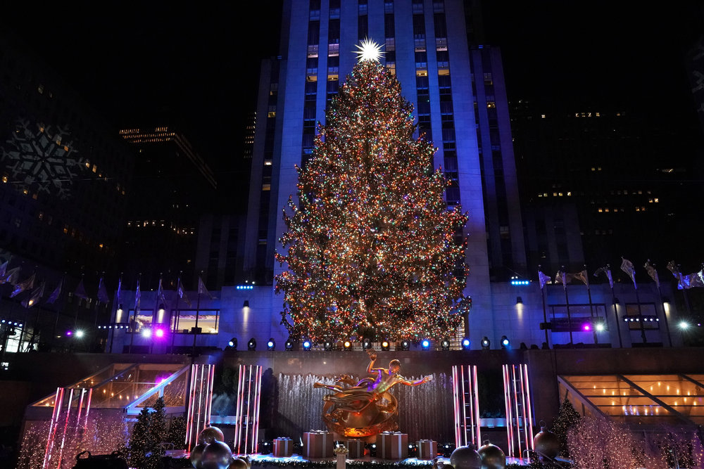 Rockefeller Center will again be lit up for the holiday season. Pictured is the Christmas tree from the 2020 `Christmas in Rockefeller Center` special on NBC. (Photo by Heidi Gutman/NBC)