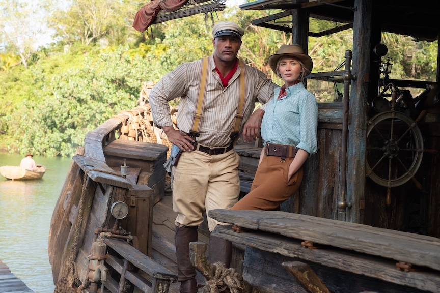 Dwayne Johnson (Frank) and Emily Blunt (Lily) star in `Jungle Cruise.` (©Disney photo by Frank Masi)