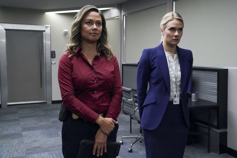 Pictured on `NCIS: Hawai'i` is Vanessa Lachey as Jane Tennant and Tori Anderson as Kate Whistler. (Photo by Karen Neal/CBS ©2021 CBS Broadcasting Inc./all rights reserved)