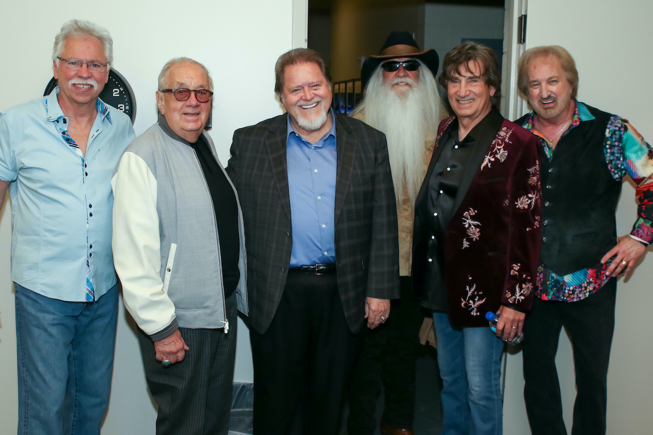 Joe Bonsall, Jim Halsey, Dallas Frazier, William Lee Golden, Richard Sterban and Duane Allen backstage at the Country Music Hall of Fame and Museum on March 5, 2018. (Photo by Jeremy Westby)