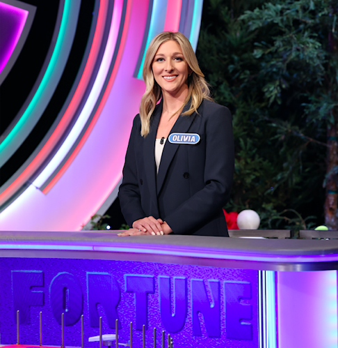 Niagara University graduate and former NFP intern Olivia (Bitetti) Breen recently competed on `Wheel of Fortune.` Her episode aired locally Tuesday night on WIVB. (Photo courtesy of `Wheel of Fortune`/©2021 Califon Productions Inc. All rights reserved. Photographer: Carol Kaelson)