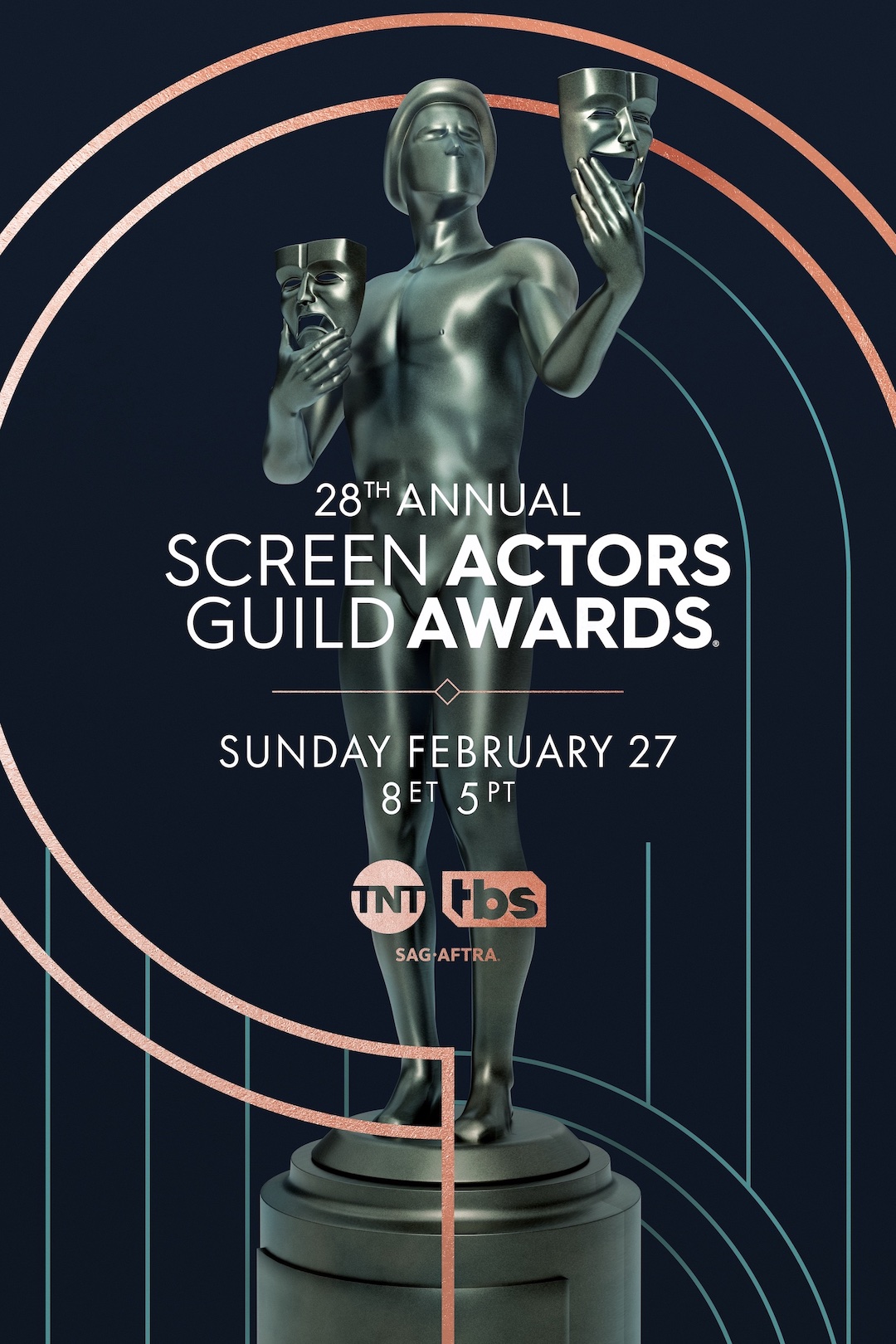 28th Annual Screen Actors Guild Awards ceremony key art courtesy of the SAG Awards.
