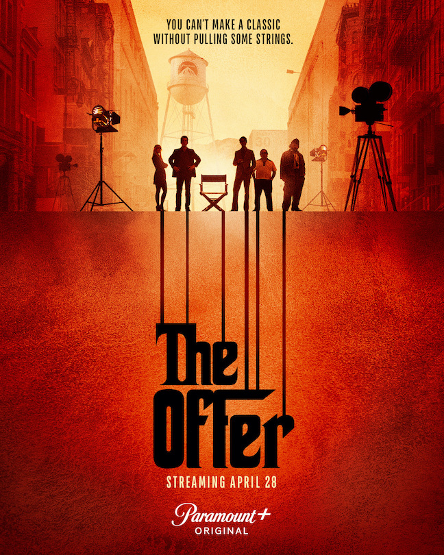 Pictured: Juno Temple as Bettye McCartt, Miles Teller as Albert S. Ruddy, Matthew Goode as Robert Evans, Patrick Gallo as Mario Puzo and Dan Fogler as Francis Ford Coppola of the Paramount+ original series `The Offer.` (Photo credit: Sarah Coulter/Paramount+ ©2022 ViacomCBS/all rights reserved)