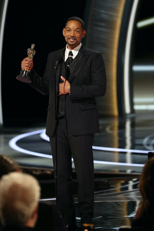 Will Smith won the Academy Award for Best Actor in a Leading Role for his portrayal of Richard Williams in `King Richard.` The 94th Oscars aired live Sunday, March 27, from the Dolby Theatre at Ovation Hollywood and broadcast on ABC in more than 200 territories worldwide. (ABC photo)