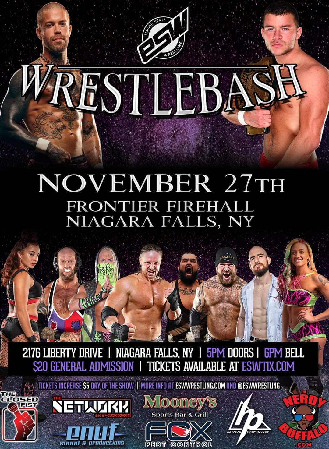 `Wrestlebash` poster courtesy of Empire State Wrestling.