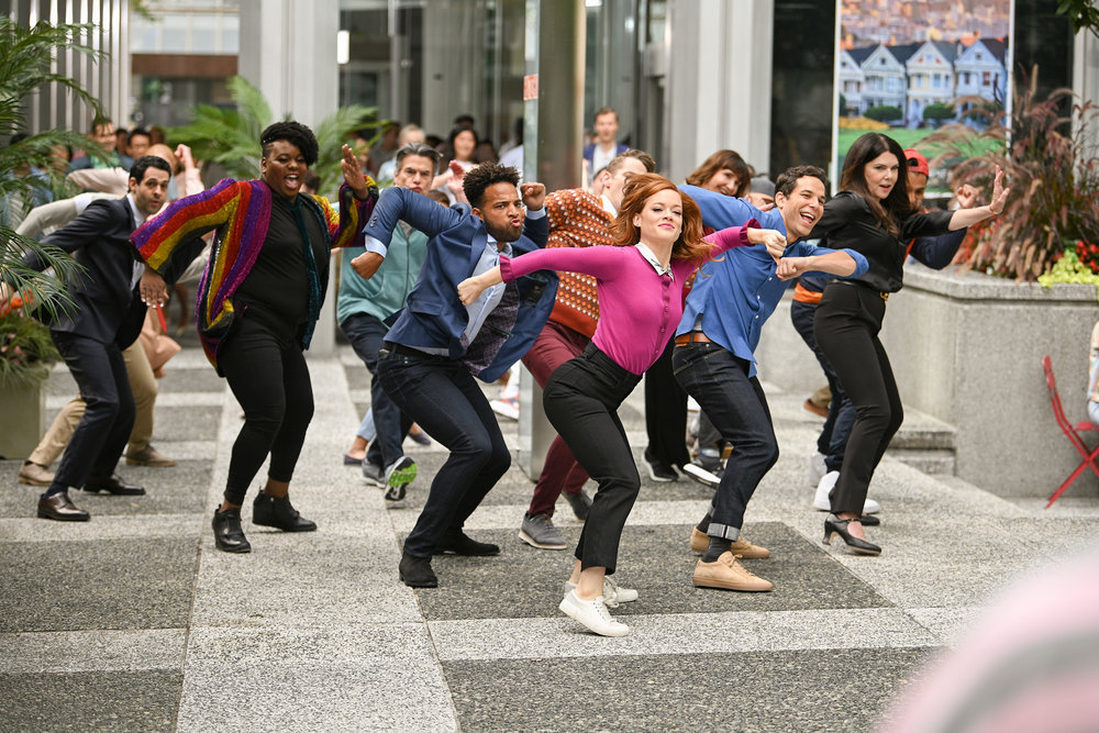 `Zoey's Extraordinary Playlist` returns for season two. Pictured from season one, from left: Andrew Leeds as David, Alex Newell as Mo, Peter Gallagher as Mitch, John Clarence Stewart as Simon, Jane Levy as Zoey, Mary Steenburgen as Maggie, Skylar Astin as Max and Lauren Graham as Joan. (NBC photo by Sergei Bachlakov)